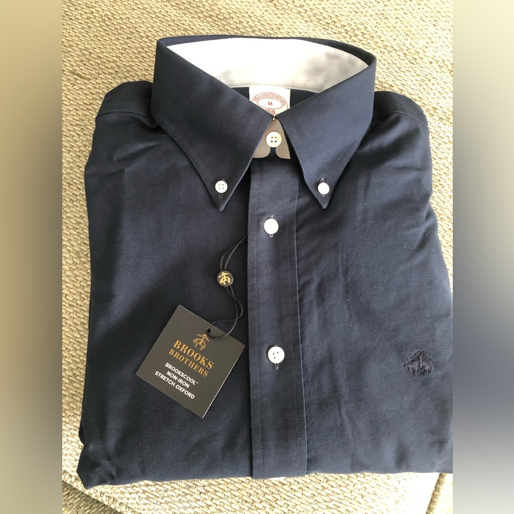 NWT Brooks Brothers Navy Polo Button-Down Shirt
